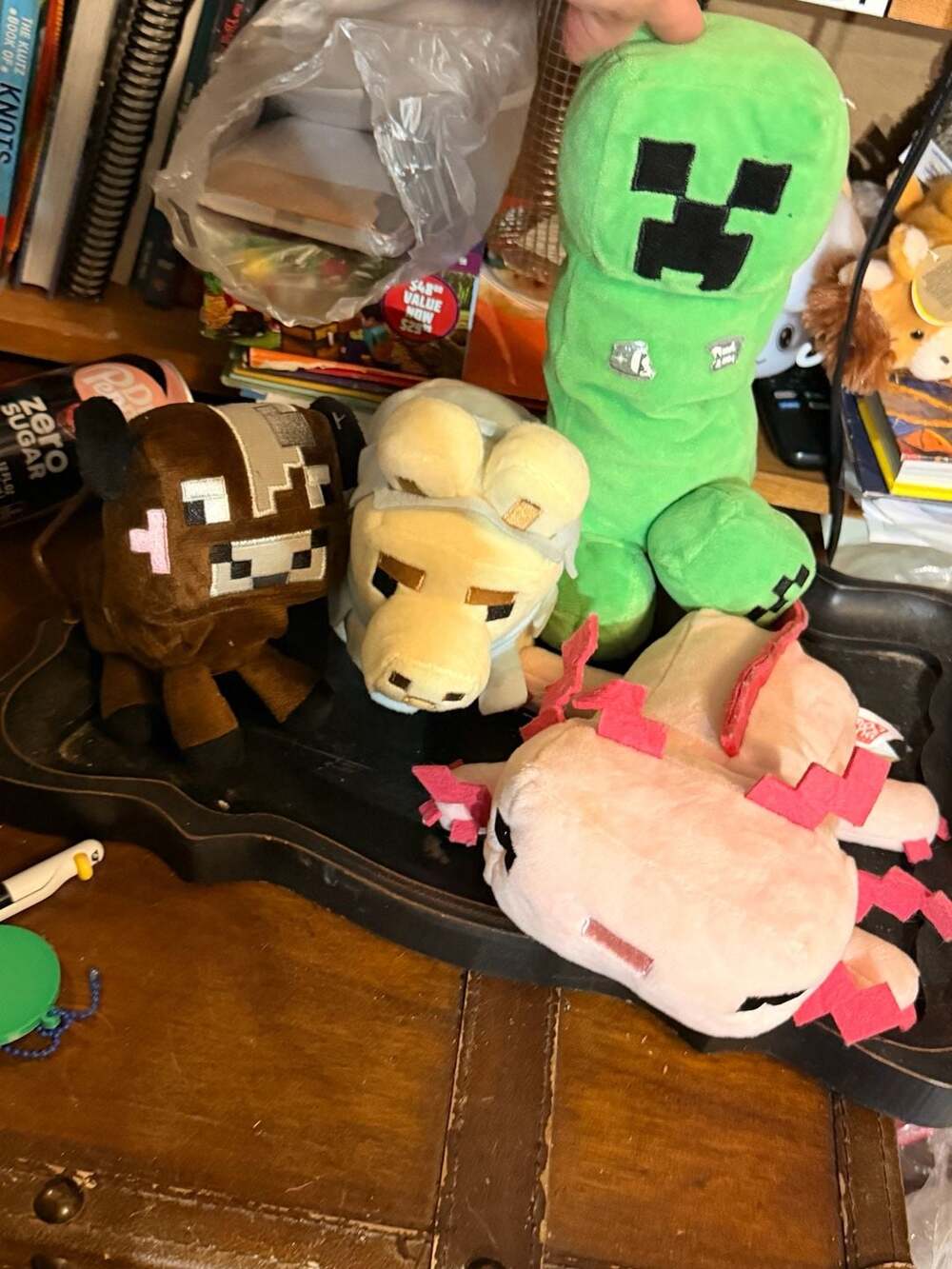 Minecraft Plush Bundle Creeper Axolotl Cow and Baby Llama